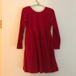 Red velour dress